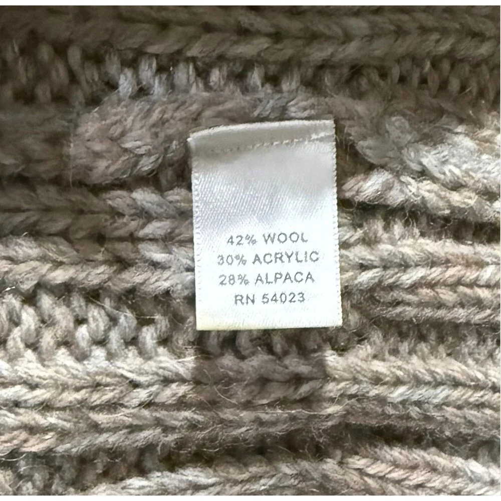 Banana Republic Alpaca Mix Cable Knit Sweater Dress Womens S V Neck Short Sleeve